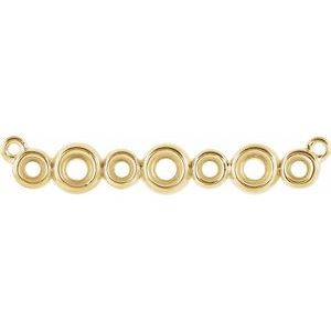 14K Yellow 2.2 mm Round Bezel Set Bar Necklace Center