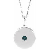 Sterling Silver Natural Alexandrite Disc 16-18" Necklace