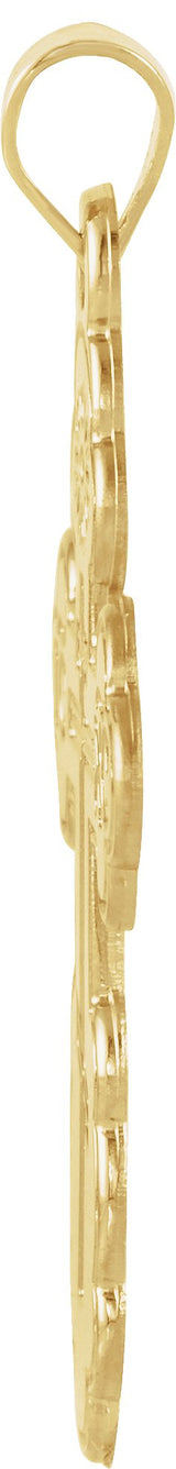 14K Yellow Gold St. Olga Orthodox Cross Pendant