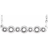 14K White Bezel Set 16-18" Necklace Mounting