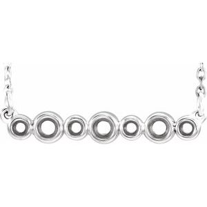 14K White Bezel Set 16-18" Necklace Mounting