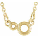 14K Yellow 3 mm Round Accented Bezel Set 16" Necklace Mounting