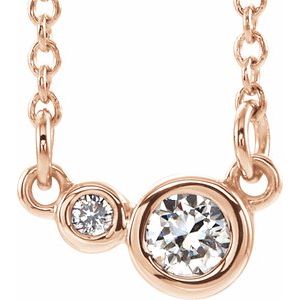 14K Rose 1/8 CTW Natural Diamond 16" Necklace