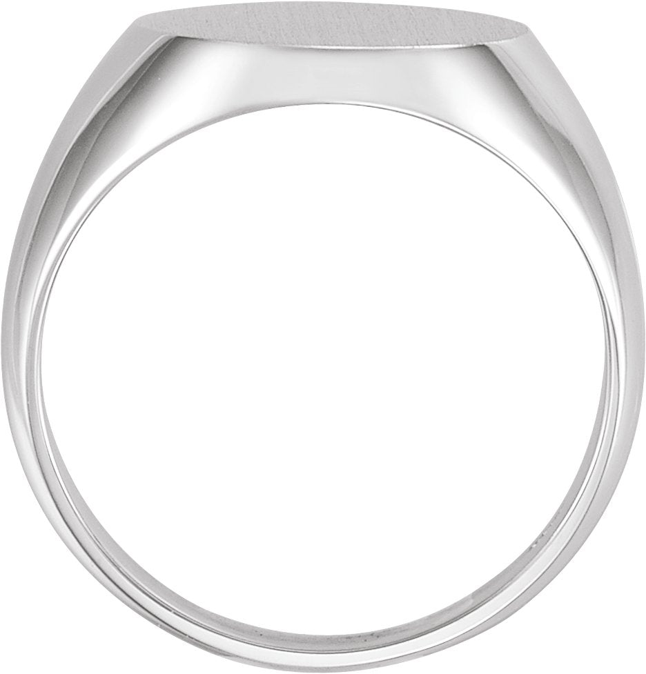 Sterling Silver 22x20 mm Oval Signet Ring