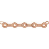 14K Rose 2 mm Round Bezel Set Bar Necklace Center