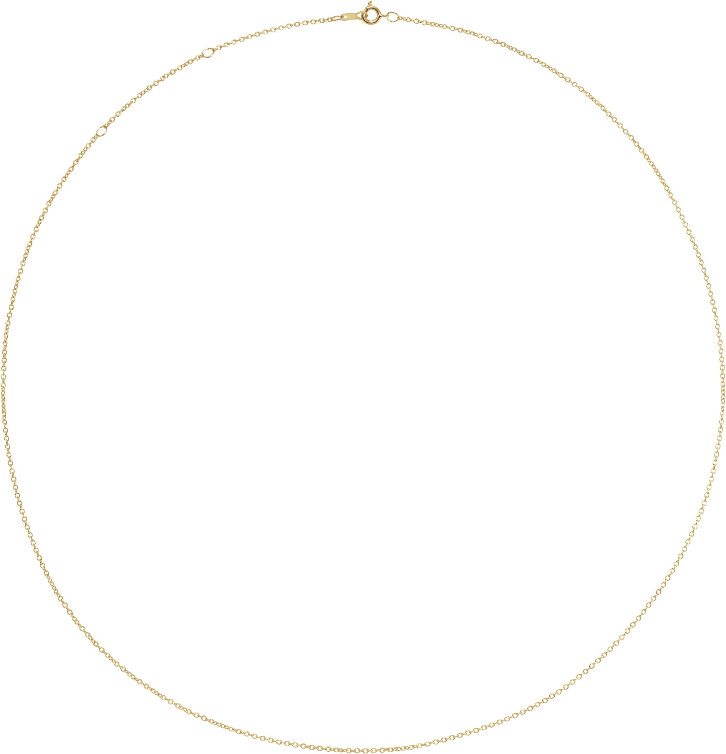 14K Yellow Gold 1 mm Adjustable Cable 16-18" Chain