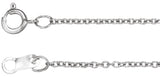 14K White Gold 1 mm Adjustable Cable 16-18" Chain