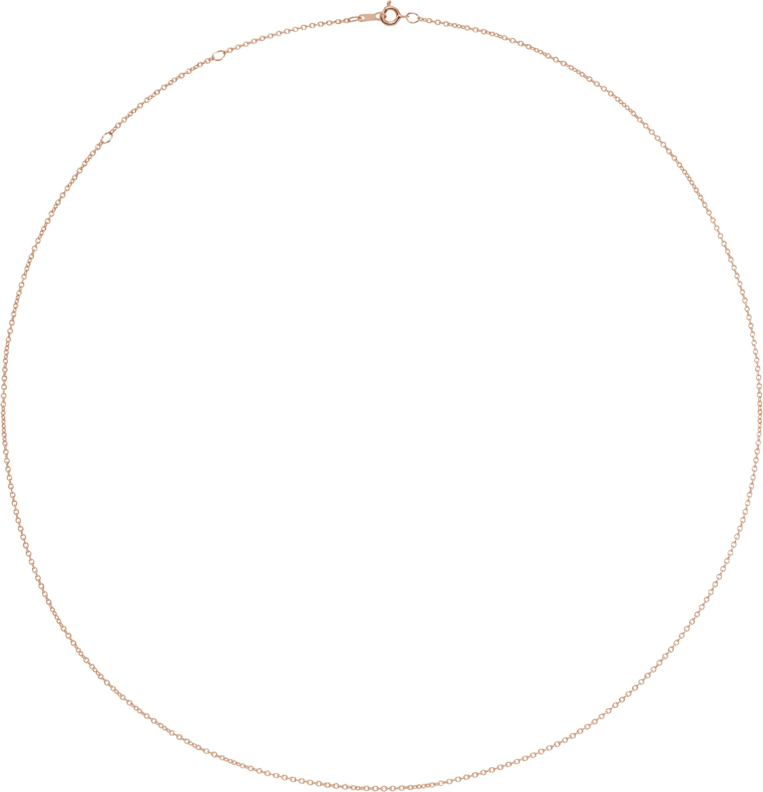 14K Rose Gold 1mm Adjustable Cable 16-18" Chain