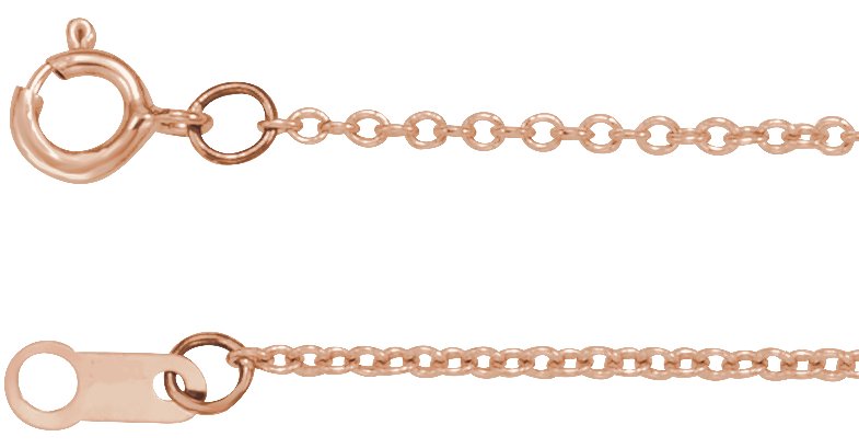 14K Rose Gold 1mm Adjustable Cable 16-18" Chain