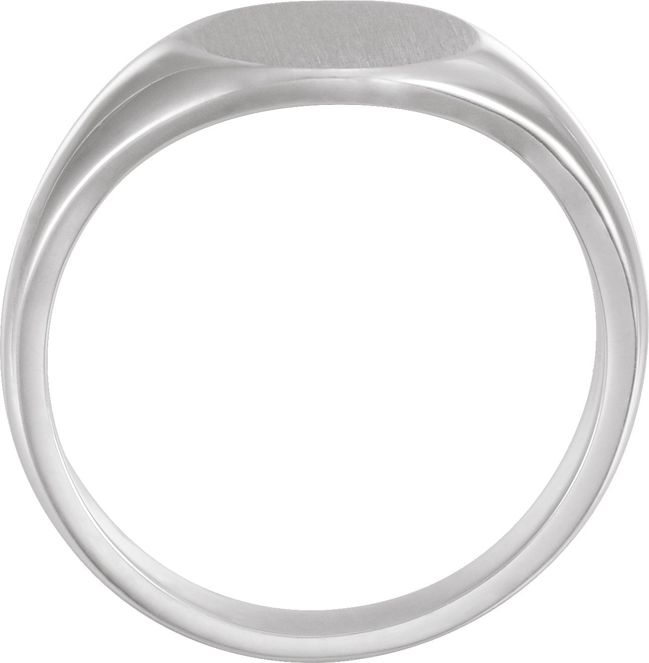 Sterling Silver 12.5x10.5 mm Oval Signet Ring