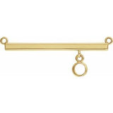 14K Yellow 3 mm Round Bezel Set Bar Necklace Center