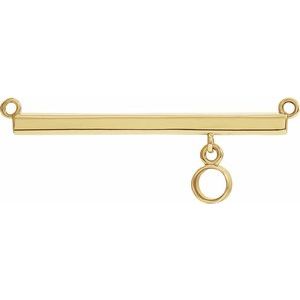 14K Yellow 3 mm Round Bezel Set Bar Necklace Center