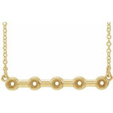 14K Yellow 2 mm Round Bezel Set Bar 18" Necklace Mounting