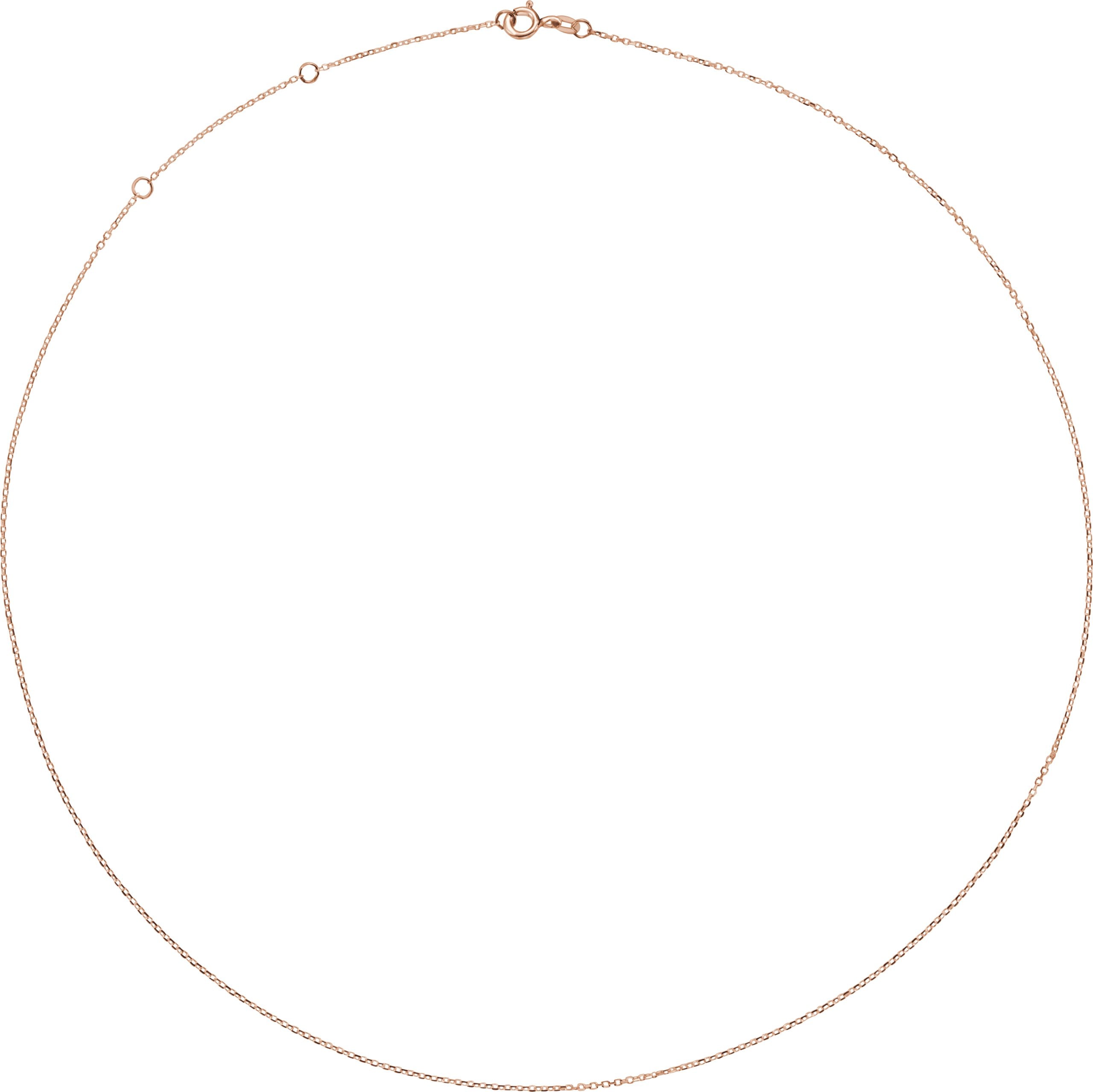 14K Rose Gold 1 mm Adjustable Diamond-Cut Cable 16-18" Chain
