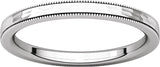 14K White Gold 2 mm Milgrain Edge Comfort-Fit Flat Band Size 7
