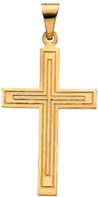 14K Yellow Gold 36.8x18 mm Cross Pendant