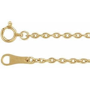 18K 1.7 mm cable chain