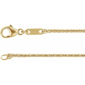 18K 1.2 mm wheat chain