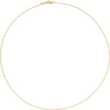 18K Yellow Gold 1mm Cable 18" Chain