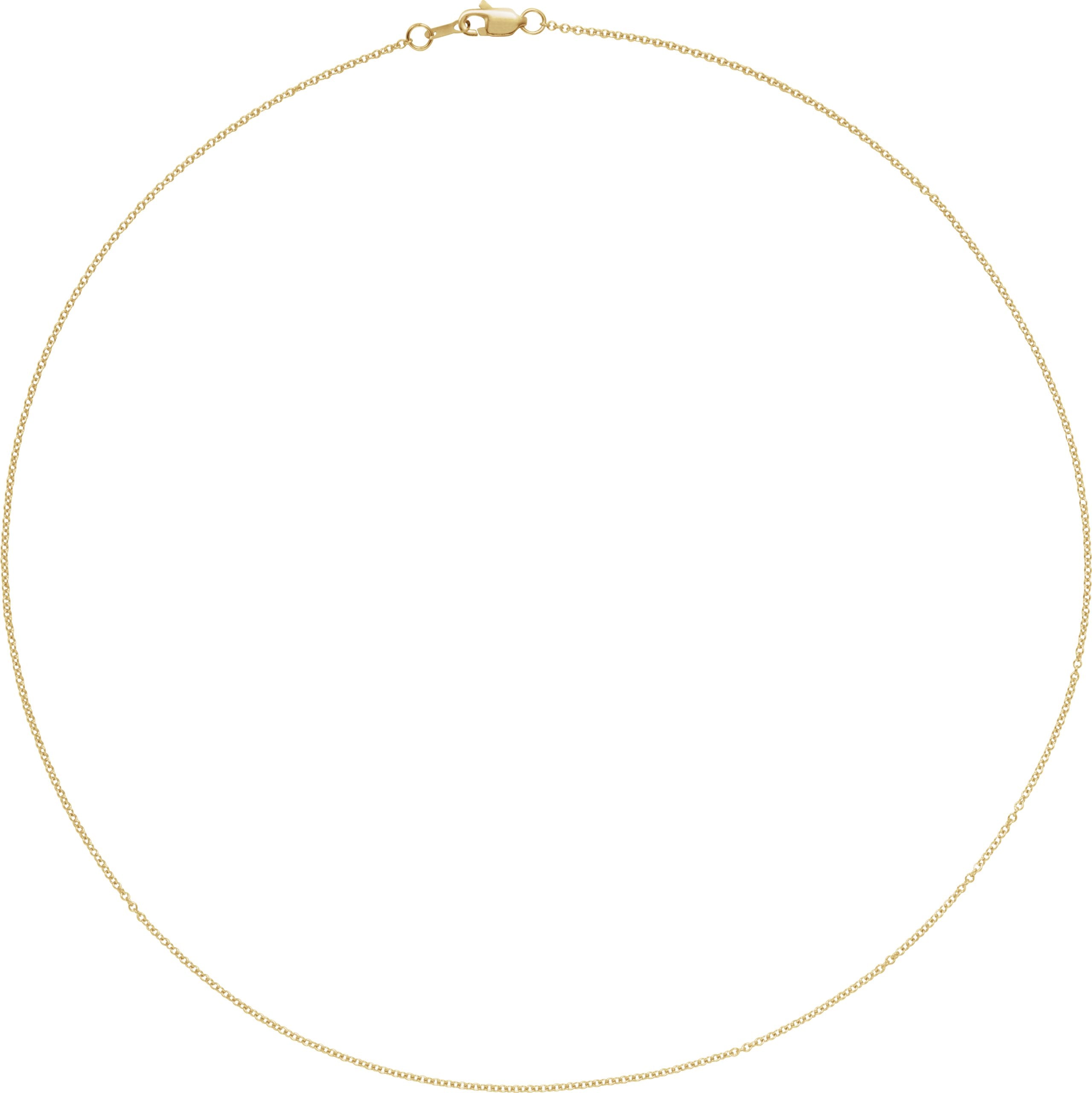 18K Yellow Gold 1mm Cable 18" Chain
