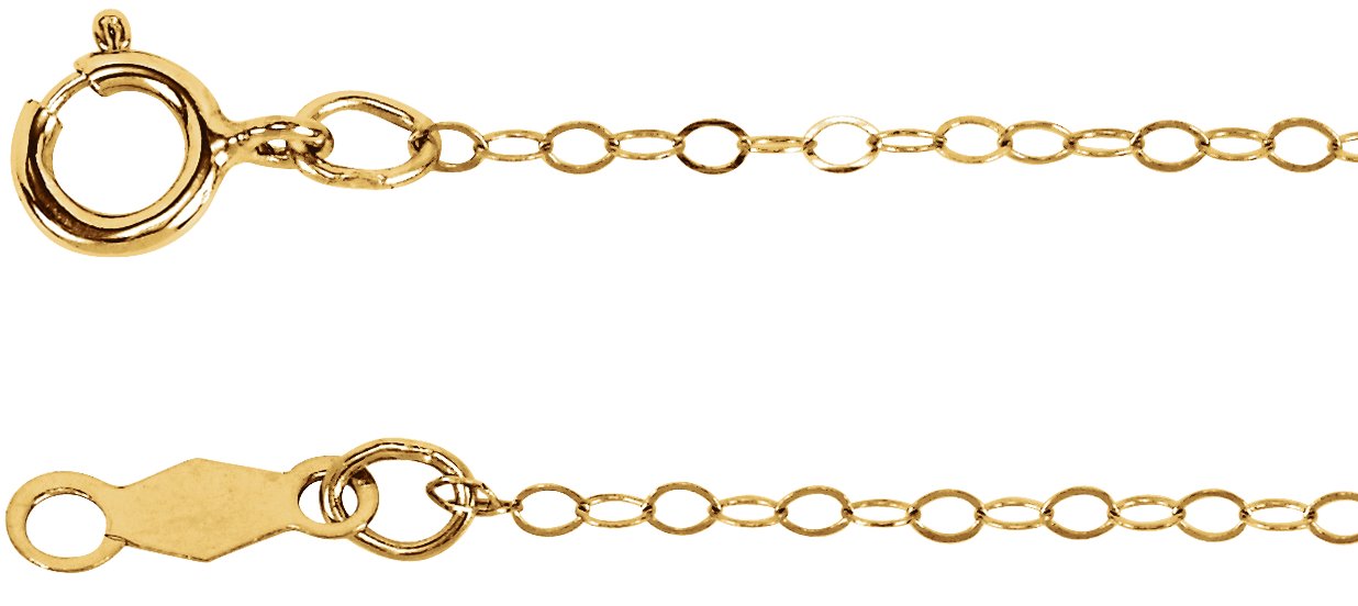 14K Yellow Gold 1mm Flat Cable 16" Chain