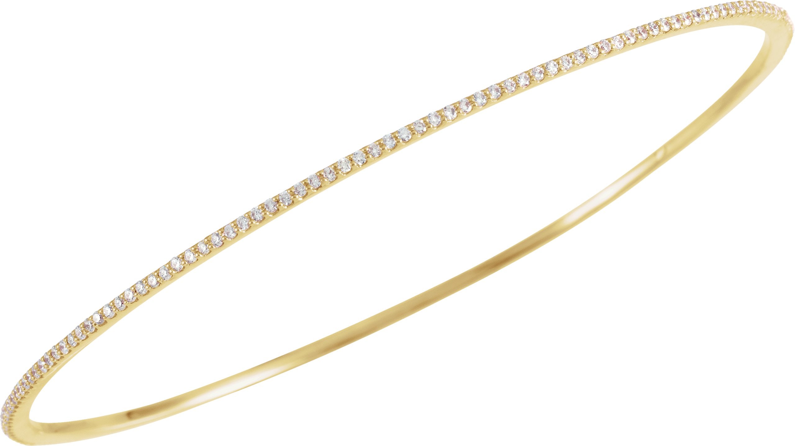 67337 / Bracelet / Set / 14K Yellow / Round / Lab-Grown Diamond / 1.1Mm :: 1 Ctw / Si1-Si2, GH / 8 In / Polished / 1 Ctw Lab-Grown Diamond Bangle Bracelet