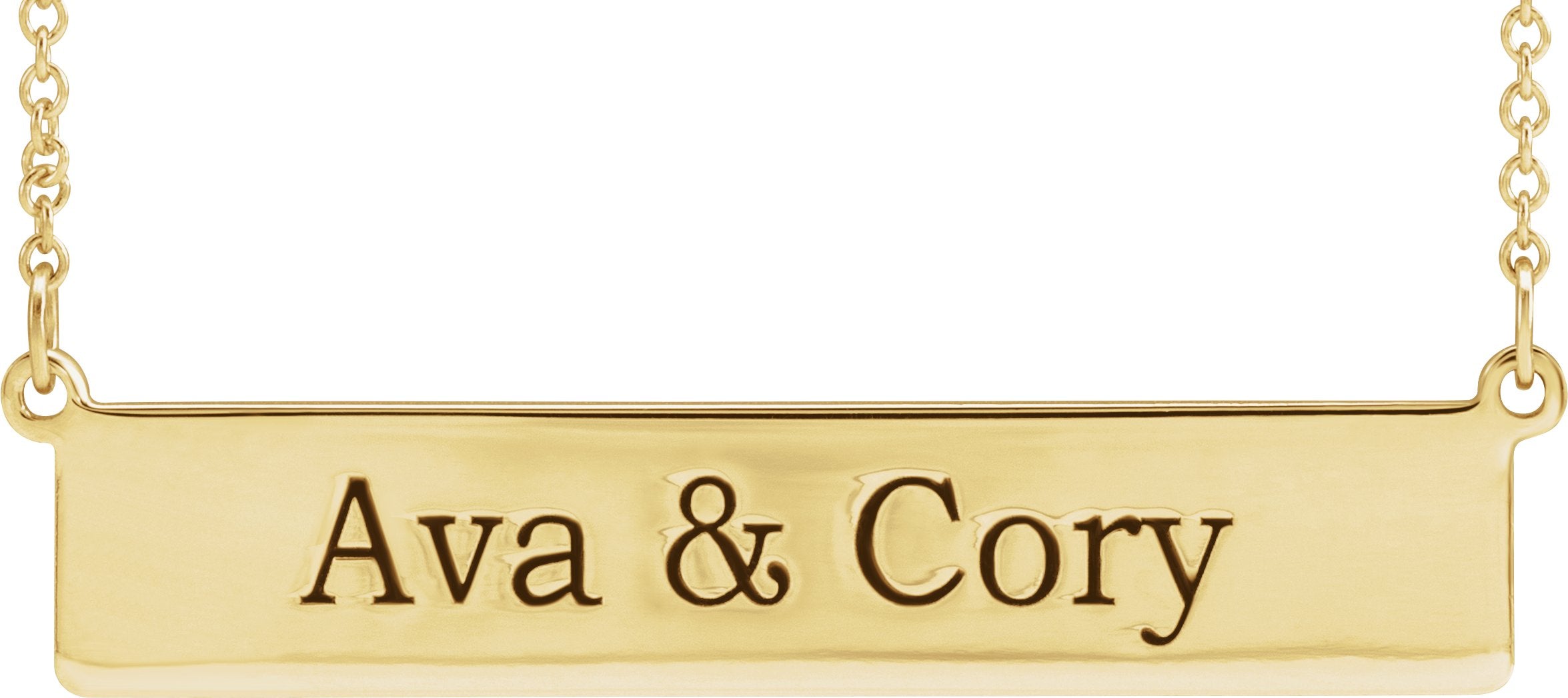 18K Yellow Gold Vermeil Be Posh® Engravable Bar 17 1/2" Necklace