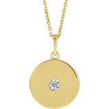 14K Yellow 1/10 CTW Natural Diamond Disc 16-18" Necklace