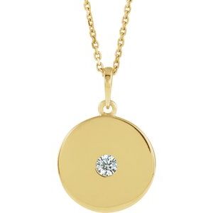 14K Yellow 1/10 CTW Natural Diamond Disc 16-18" Necklace