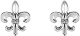 14K White Gold Fleur-de-lis Earrings