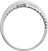 14K White Gold Rope Criss-Cross Ring