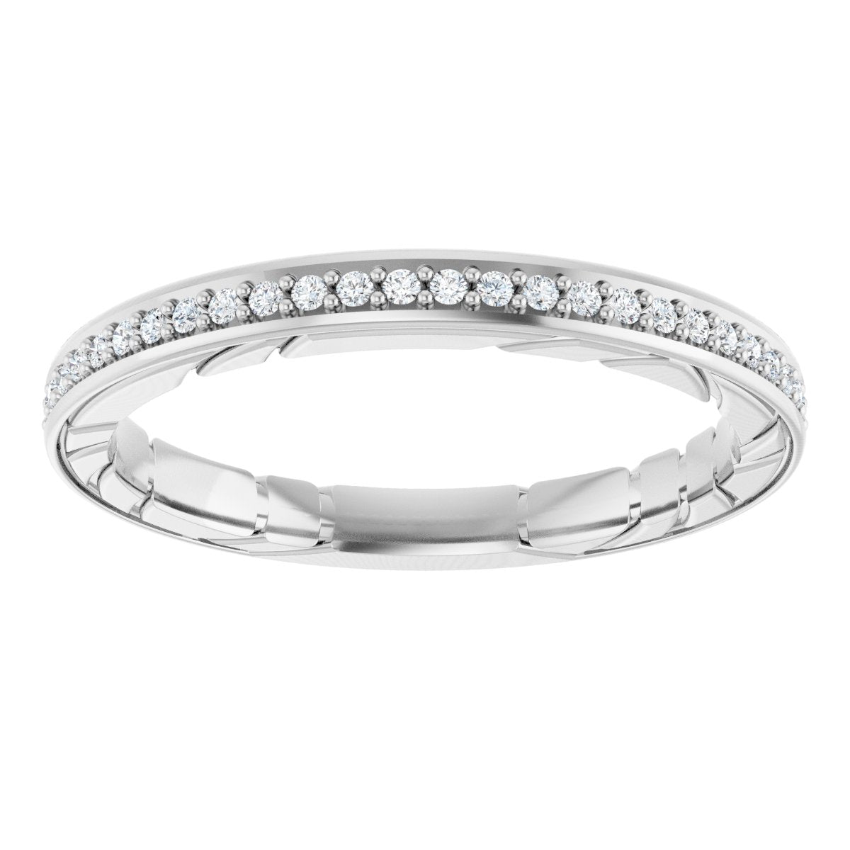 14K White Gold 1/8 CTW Natural Diamond Anniversary Band
