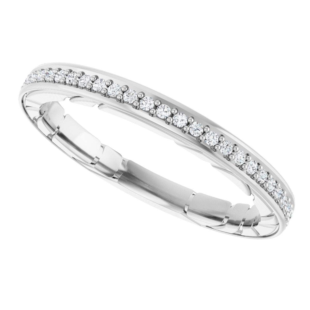 14K White Gold 1/8 CTW Natural Diamond Anniversary Band