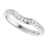 14K White Gold 1/3 CTWNatural Diamond Contour Band