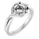 14K White 6mm Round Ring Mounting