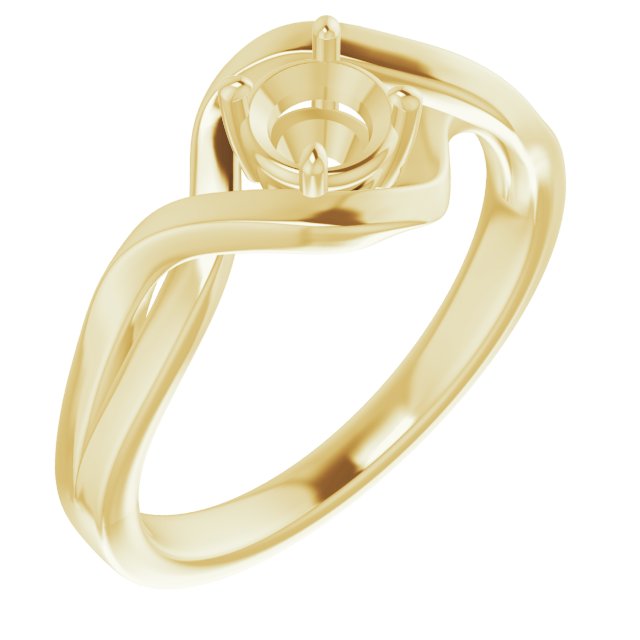 14K Yellow 4.8mm Round Ring Mounting