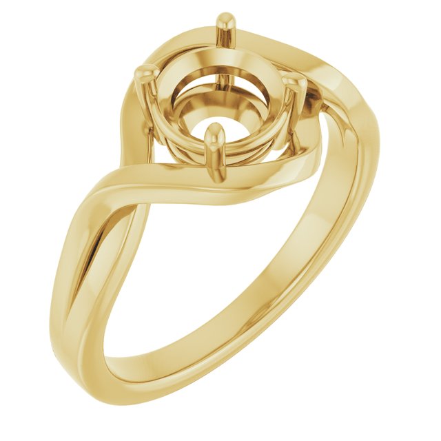 14K Yellow 6.5mm Round Ring Mounting