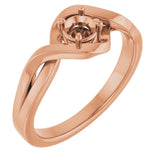 14K Rose 4.1mm Round Ring Mounting