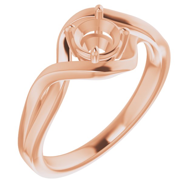 14K Rose 5.2mm Round Ring Mounting