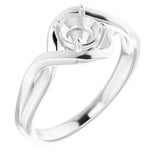 14K White 5.2mm Round Ring Mounting