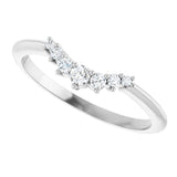 14K White Gold 1/8 CTW Natural Diamond Contour Band