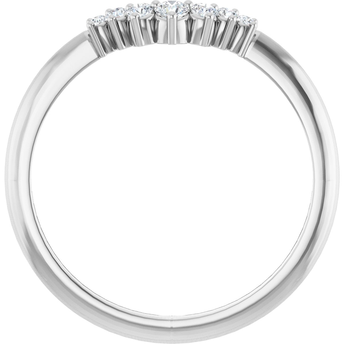 14K White Gold 1/8 CTW Natural Diamond Contour Band