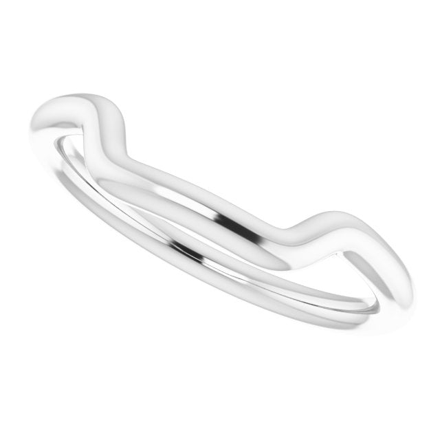 14K White Gold Band for 7.5 mm Square Ring