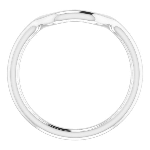 14K White Gold Band for 10x8 mm Emerald Ring