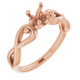 10K Rose 5.5mm Round Ring Mounting