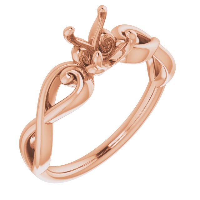 10K Rose 5.8mm Round Ring Mounting