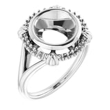 10K White 8.8mm Round Ring Mounting