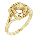 10K Yellow 6 mm Cushion Ring Mounting