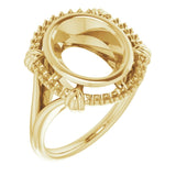 10K Yellow 11x9 mm Oval Ring Mounting