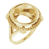 14K Yellow 12mm Round Ring Mounting